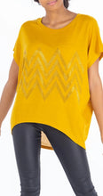 Load image into Gallery viewer, Zig Zag Oversize Diamante Cap Sleeves Flow Top
