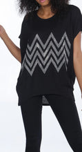 Load image into Gallery viewer, Zig Zag Diamante Cap Sleeves Top
